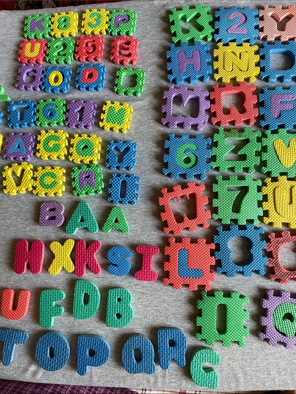 Colorful Foam Alphabet & Number  letters and numbers missing